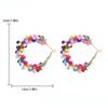 3 Pairs Bohemia Hoop Earrings Crystal Beads Gold Earrings Trend Jewelry Dangle Earrings  Women