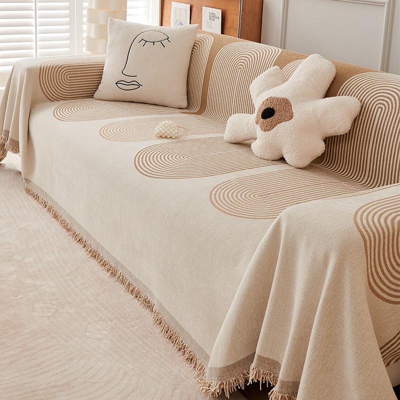 Sofa Cover Cloth, Fully Covered with Chenille All-season Universal Anti Cat Scratch Sofa Towel Cover, All Inclusive