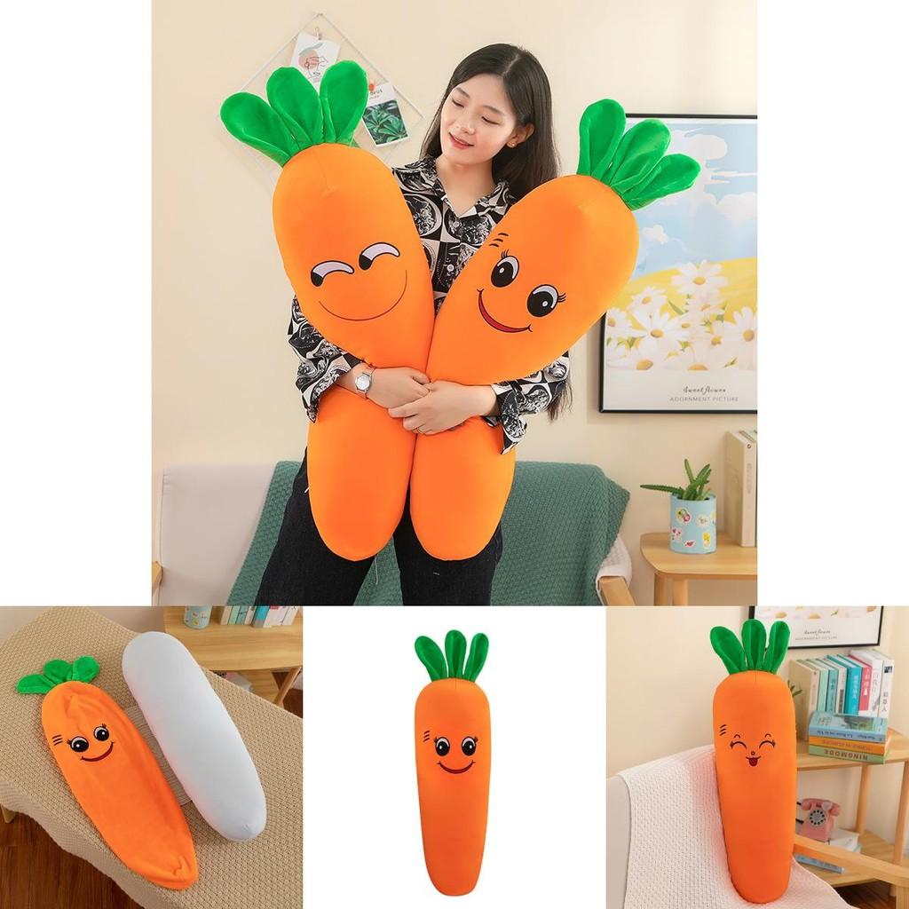 Charming Carrot Plush Pillow Snuggly Cuddle Doll Adorable Soft Bed Plushie