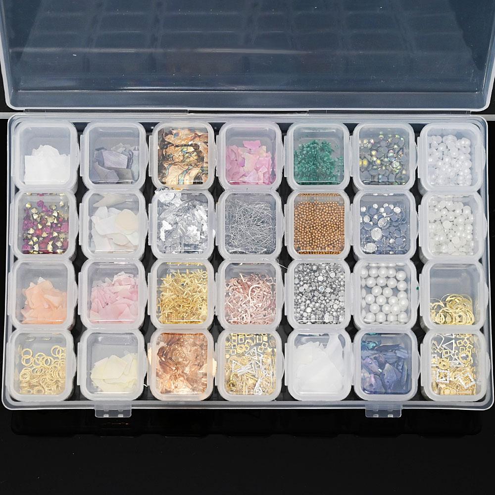 28 полосок/набор, смешанные 3D сплавы для ногтей, стразы, ювелирные изделия, подвески, украшения, набор для ногтей, ракушка, жемчужные принадлежности, аксессуары 3D8