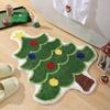 Christmas Floor Mat Xmas Tree Snowman Non-Slip Bathroom Rug Absorbent Washable Santa Claus Carpet for Living Room Entrance Bedroom
