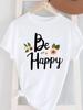 (Asian Size) Sweet Letter Trend 90s Women's Top T Female Print Short Sleeve T-shirts Fashion O-neck Casual Clothing Graphic Tee