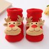 Newborn Baby Santa Claus Knitted Socks - Cute Snowman Reindeer Pattern Non-Slip First Walkers Socks