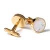 Men's Cufflink Set, Made of Copper and Natural Mother of Pearl, with Exquisite Box.