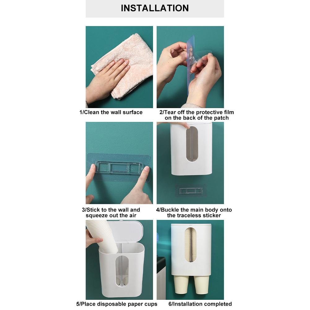 Cup Dispenser Pull Type Cup Dispenser for Water Cooler Wall Mount Cup Holder Beige Single Tube Paper Cup Holder