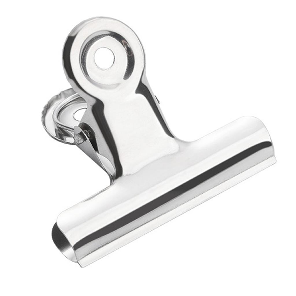 10pcs Stainless Steel File Clip Desk Metal Ticket Holders Strong Grip Document Fasteners Document Organiser Set Students Supply