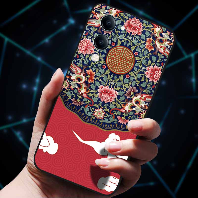 For Vivo Y04 4G Case Soft Silicone Bumper 3D Flowers Emboss Phone Cases for Vivo Y04 4G Back Cover Shell VivoyY04 4G Bag