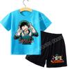 Children T Shirt Sets Anime Cartoon Printed Short Two Piece Suit Boys Summer Casual Clothing