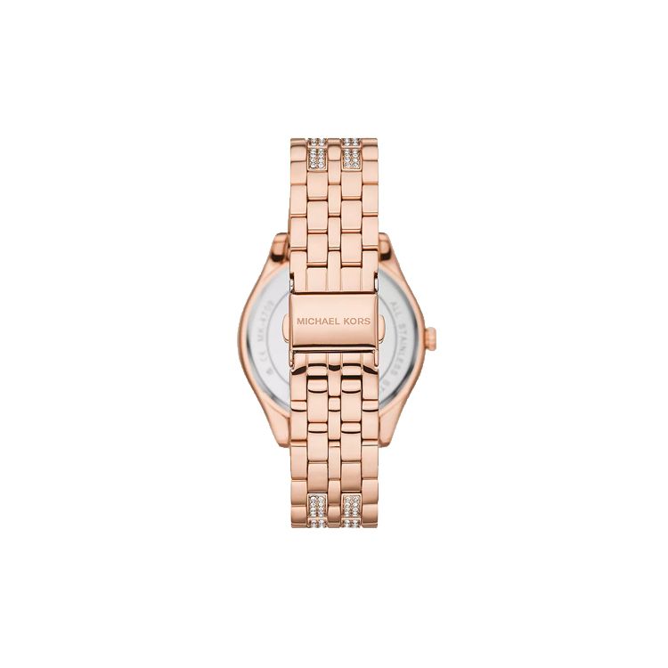 Michael Kors Часы серии Harlowe Кварцевый механизм Стальной браслет 38 мм Циферблат цвета розового золота Женские часы MK4710