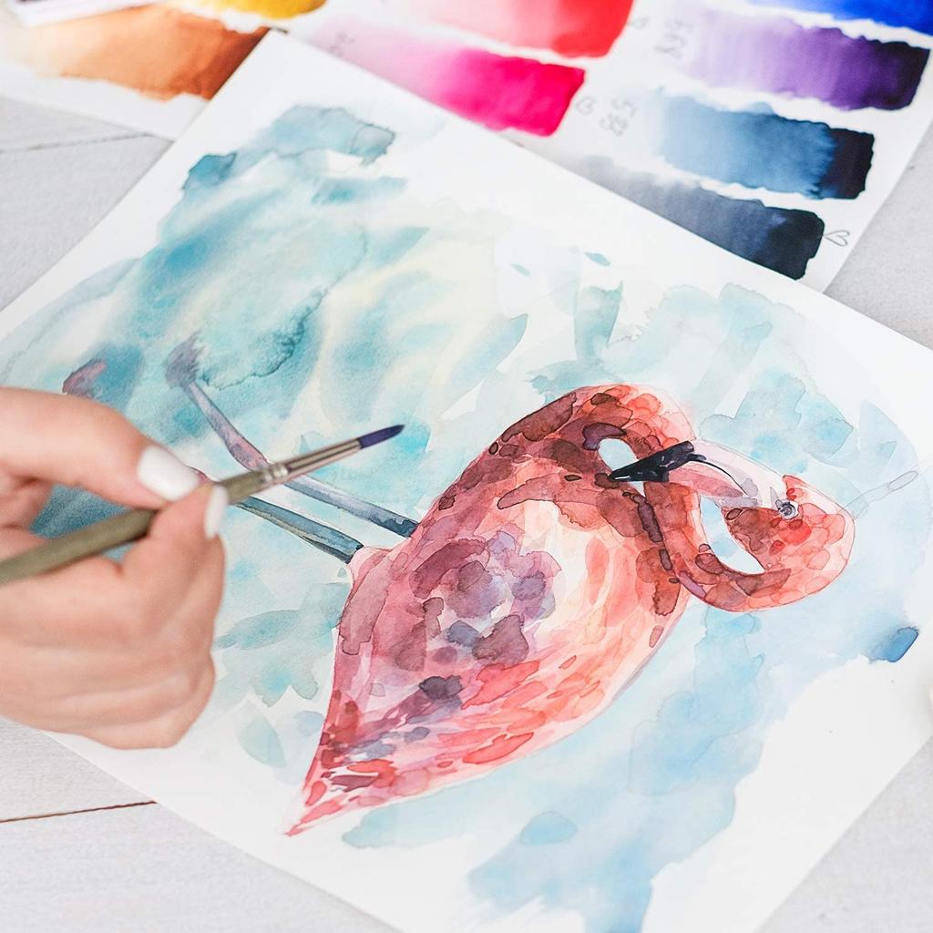 Ohuhu Sketchbook Watercolor Paper 200gsm 254mm X 193mm 62 Sheets Extra Thick Mixed Media Sketchbook Medium Ring Type Perforated Marker