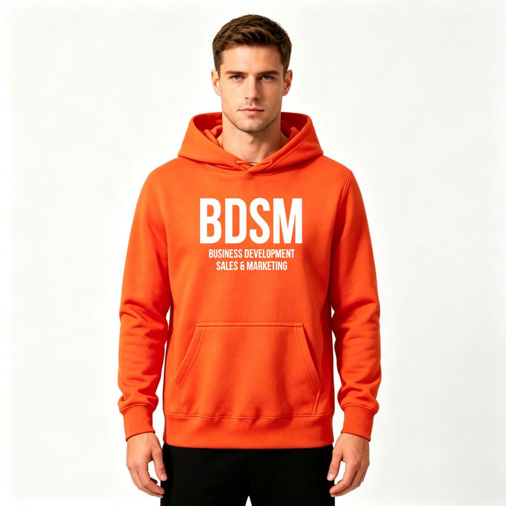 Men's Pullover Hoodie, BDSM Business Development Sales Marketing Print Casual Long Sleeve Hooded Sweatshirt