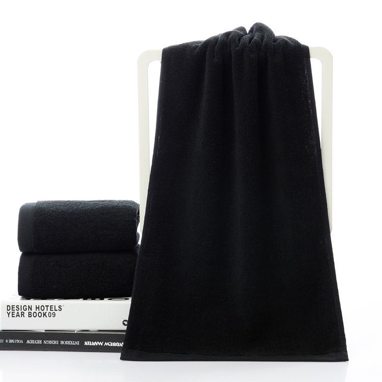 Pure Cotton Black Gym Towel with Custom Logo Design - Ideal for Gifts