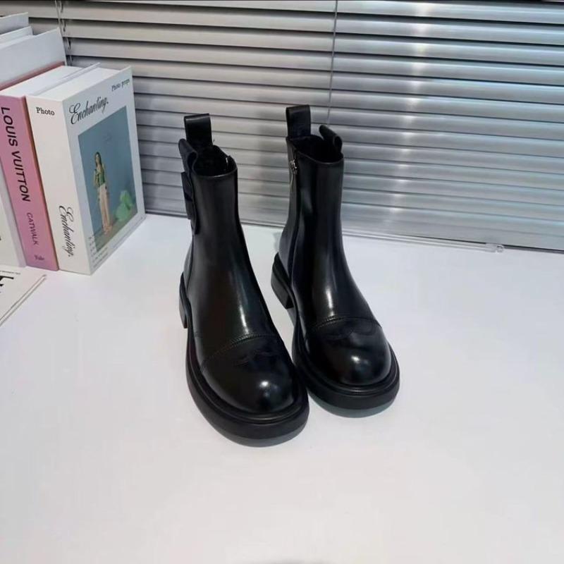 Bottom Cigarette Skinny Boots Skinny Short Boots Autumn and Winter New Thick-soled Zipper British Martin Boots