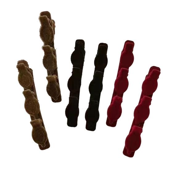 2/6Pcs Braided Hair Clips Sparkling Rhinestone Heart Decor Hair Pins Girl Faux Crystal Stone Braided Hair Accessories