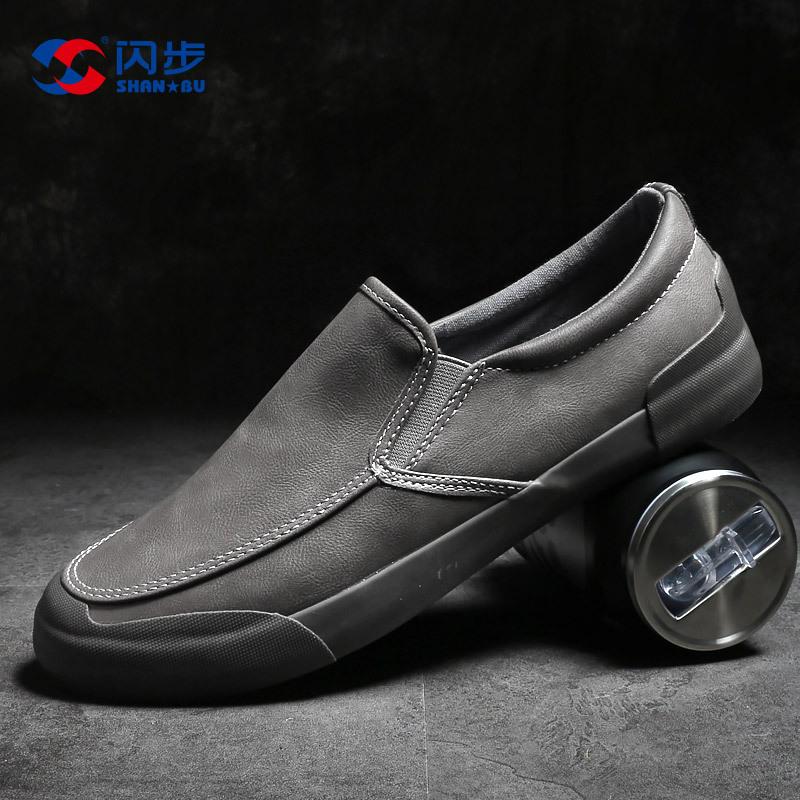 Мужская обувь на весну, низкие ленивые туфли, повседневные и универсальные туфли-бобы, кожаные туфли, мужская обувь в тренде