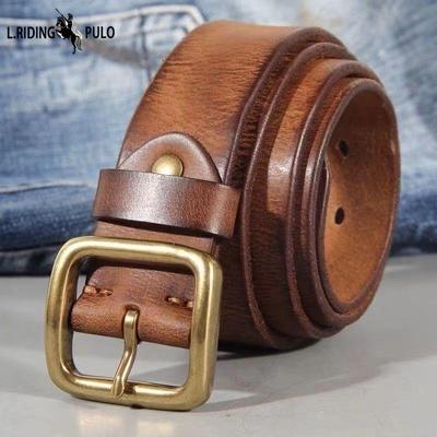 Мужской ремень Miss Paul из натуральной кожи, мужские джинсы с пряжкой из натуральной кожи, год быка, джинсы из натуральной яловой кожи в стиле ретро на талии