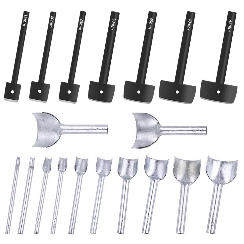 Leather Tool Kit Arc-Shaped Cutter Punch,Leather Craft Tools for Crafting Strap Belt, Wallet and Bag with 12 Sizes (3mm-50mm)