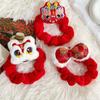 Новогодняя резинка для волос «Танец льва» Красная веревка для волос Новогодний детский головной убор Уникальный детский