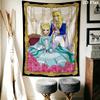 Versailles Rose Love Wall Tapestry Aesthetic Wall Hanging Printed Fabric Blanket Decorative Tapestries for Bedroom Living Room Home Decor