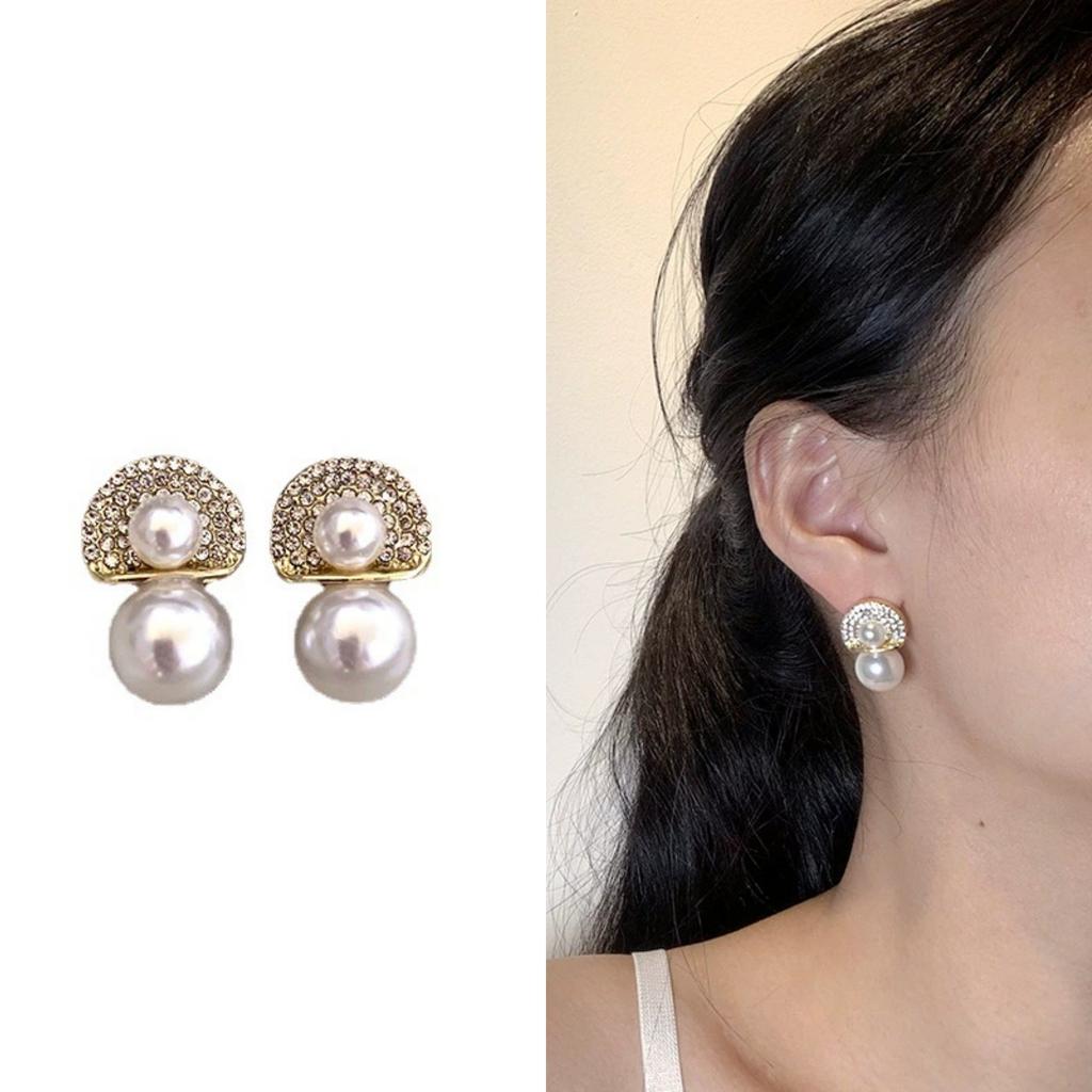 Знаменитый темперамент Серьги-гвоздики с веерообразным дизайном и бриллиантами Нежные модные серьги с высоким чувством Корейские популярные серьги