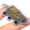 Psilomelane Dendritic, Spinel 925 Sterling Silver Pendant 2.52" a1W40