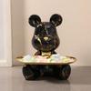 18.5cm Graffiti New Bear Figurine Home Decoration Animal Statue Keys Storage Shelf Modern Room Sculpture Table Decor  Statues