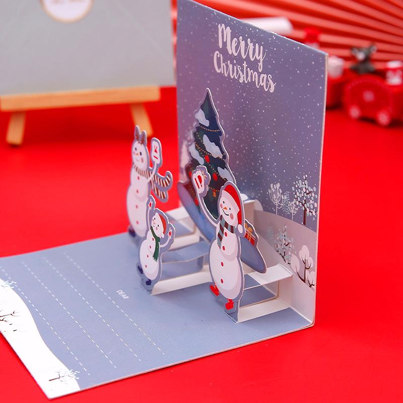 3D Рождественская открытка Декоративная Рукописная Благословенная Фестивальная Декорация Почтовая открытка Складной Подарок