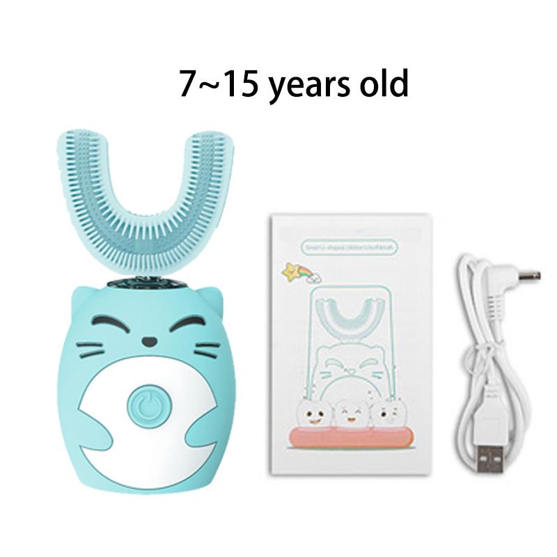 Child's Sonic Electric Toothbrush Silicone Children's 360 Degrees Automatic USB Rechargeable Smart Kids Toothbrush U Shape