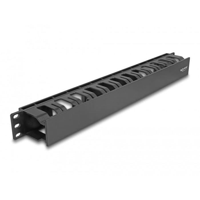Goulotte de Gestion de Câbles - DeLOCK - 67021 - 19″ - 2 Ouvertures - Noire