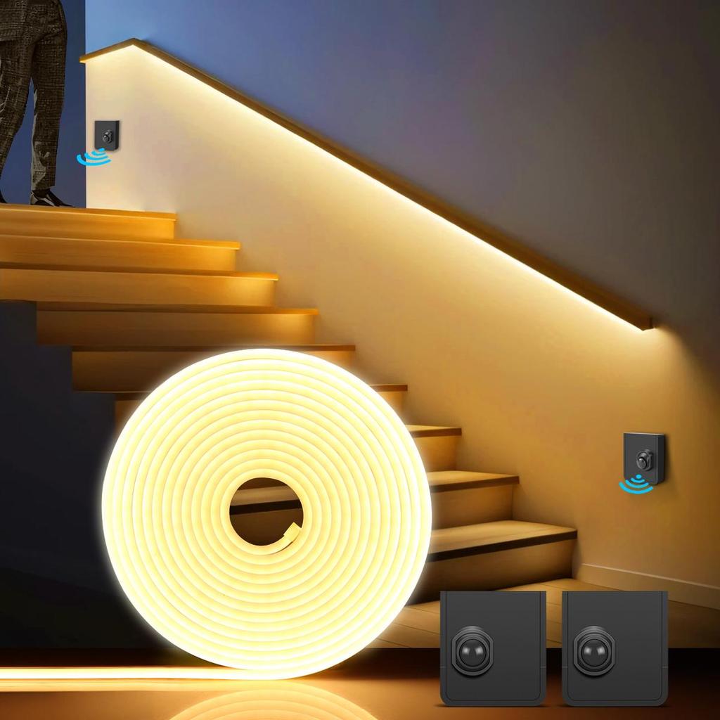 Настоящая силиконовая трубка 24 В неоновая светодиодная лента портативный датчик движения PIR переключатель DIY шкаф спальня лестница ночная подсветка