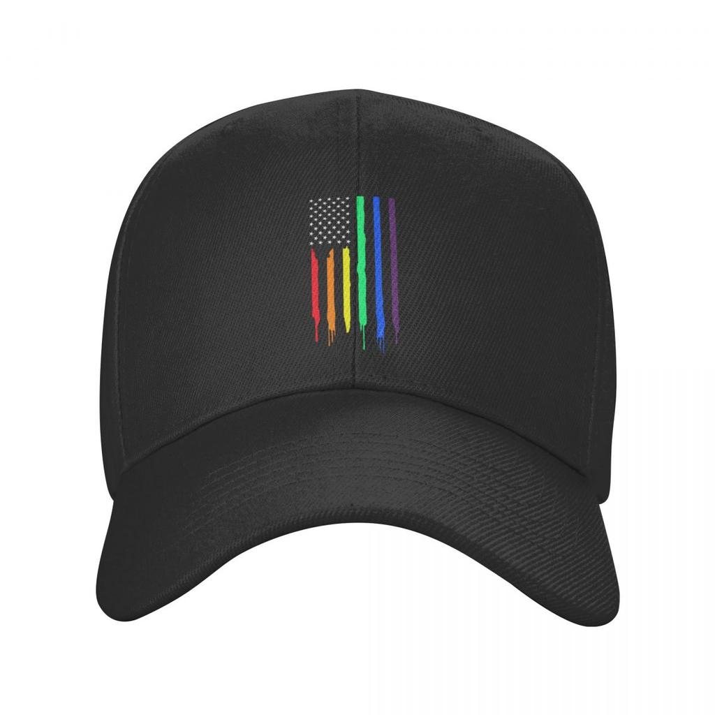 Rainbow American Flag Gay Pride Baseball Cap Sports Unisex Women's Adjustable LGBT Lesbian Dad Hat Summer Hats Snapback Caps