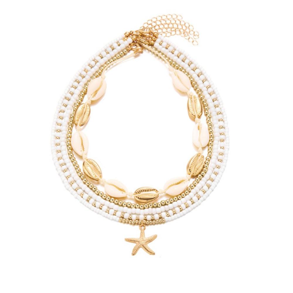 Pearl Shell Multilayer Necklace Conch Starfish Choker Trendy Shell Clavicle Necklace  Gifts