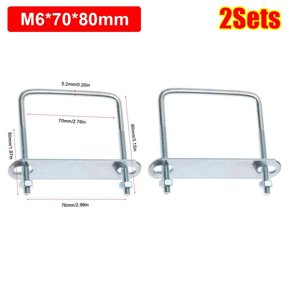 2 комплекта с перегородкой квадратный хомут под прямым углом U-болт квадратный болт прочный трубный U-хомут