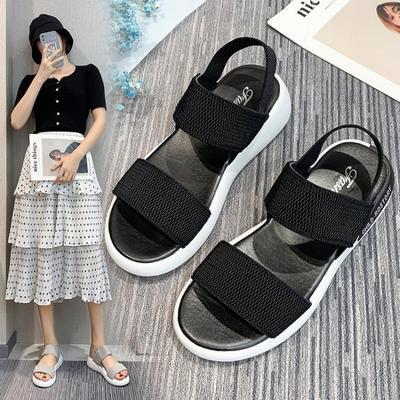 2024 Лето Новая Простая Плоская Верхняя Одежда Fairy Roman Beach Женские Спортивные Сандалии Женские Эластичные Эластичные