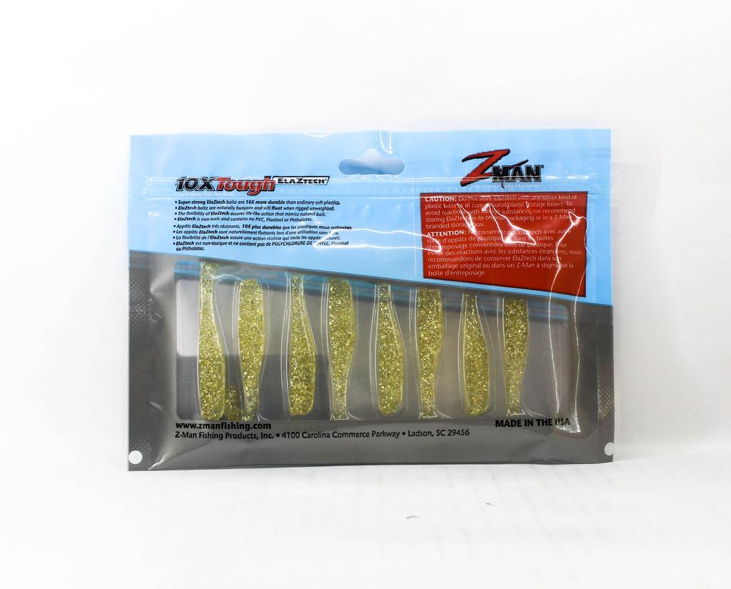 Zman Soft Lure Slim SwimZ 2.5 Inch 8/Pack Gold Flake (5186)