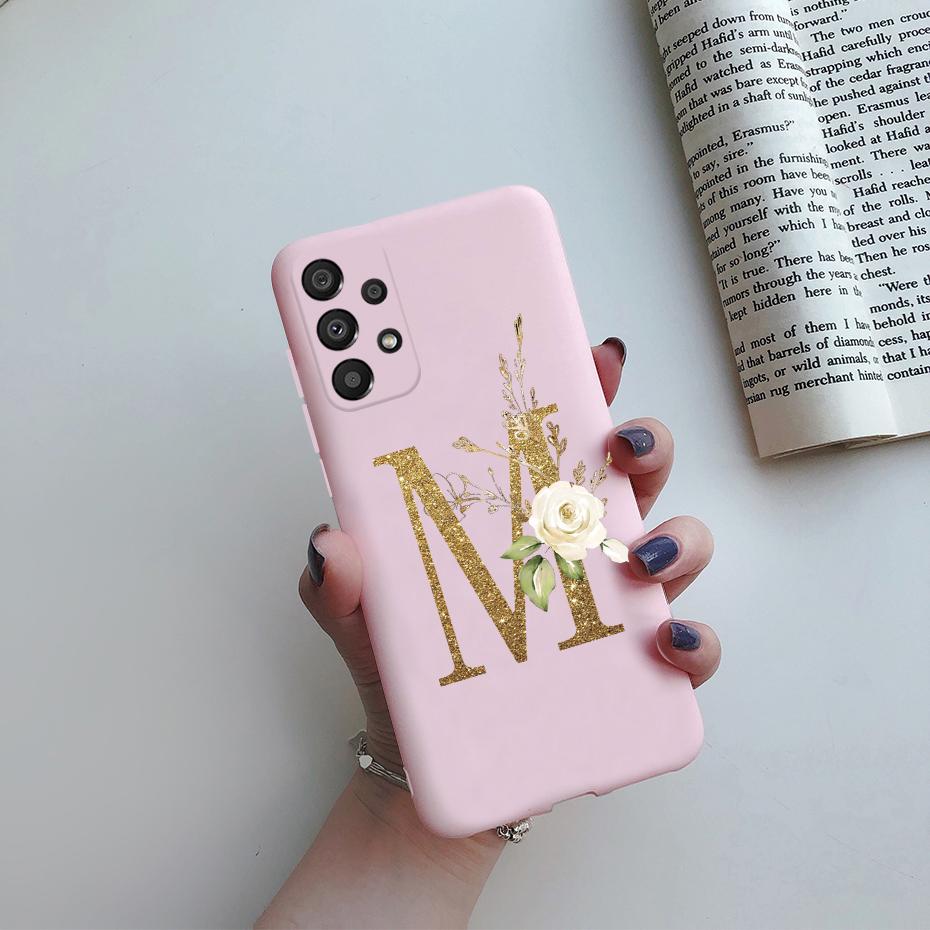 For Samsung Galaxy A53 5G Case A536B Cute Letters Silicone Soft Fundas Matte Cover Phone Case For Samsung A53 A 53 5G Coque Capa