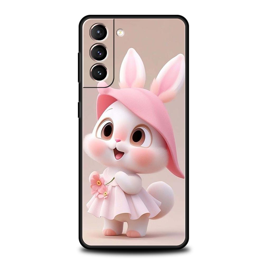 Милый Кролик в Фиолетовой Шляпе Чехол для Samsung Galaxy S24 S23 S22 S20 S21 FE Ultra S24 S23 S10 S10E S9 S8 Plus 5G Чехол для Телефона