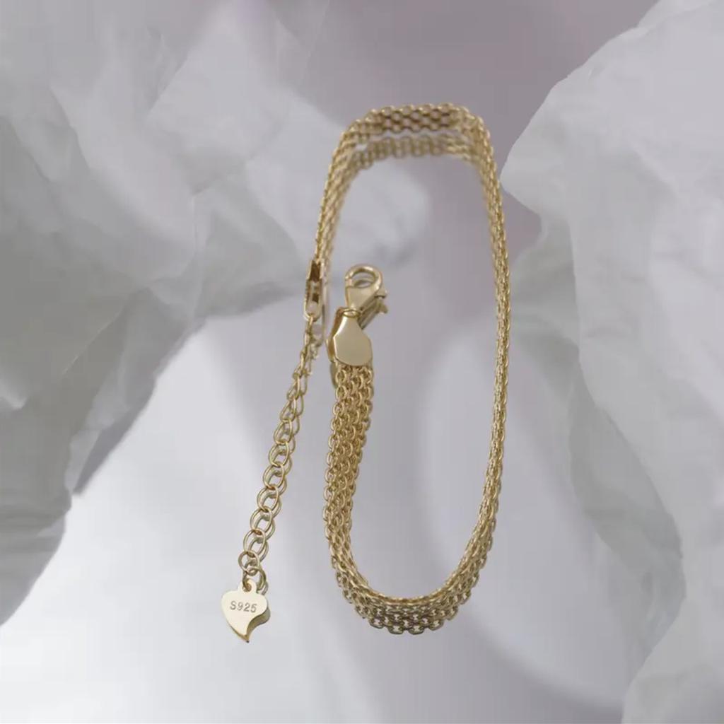 Посеребренный тисненый сетчатый плоский браслет-цепочка для часов Женские модные аксессуары