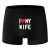 TK Men's European Size Personality Print Boxer Briefs - "I Love My Wife" Design