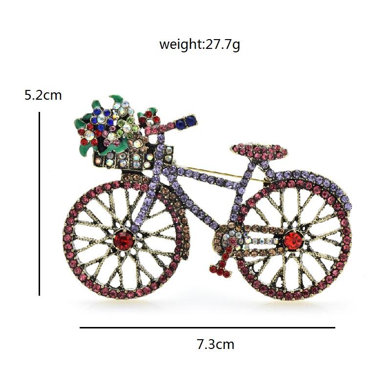 Wuli&baby Shining Bicycle Brooches For Women Unisex 2- Beautiful Taking Flowers Bike Brooch Pins Gifts