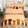 Cat Paw Duvet Cover Cartoon Animal Bedding Collection Single Twin King For Girl Teen Microfiber Lovely Kitten Puppy Pet Comforter Cover