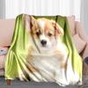 1PC Dog cute printed blanket, all season lightweight home office outdoor nap multifunctional blanket A15