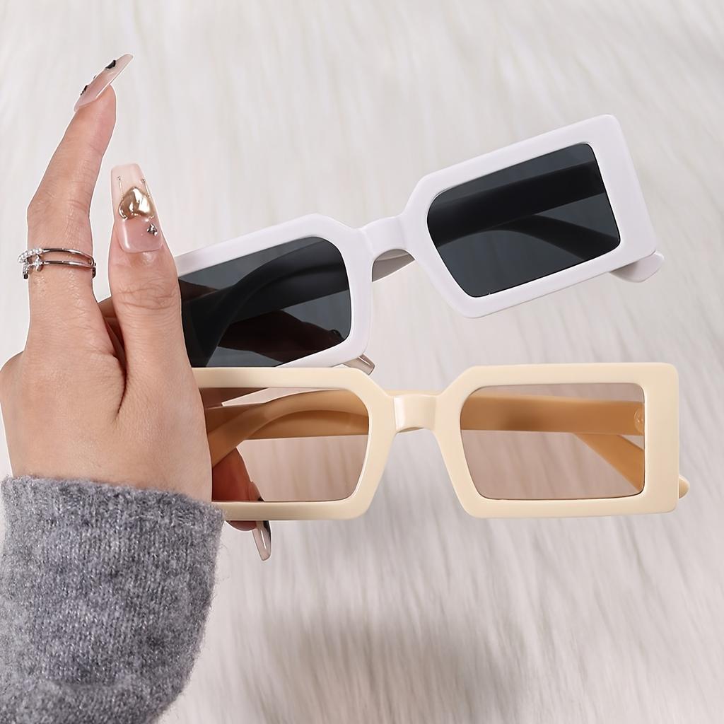 2PCS Women Fashion Classic Square Frame Sunglasses For Outdoor Daily Life Men Hiking Accessories.