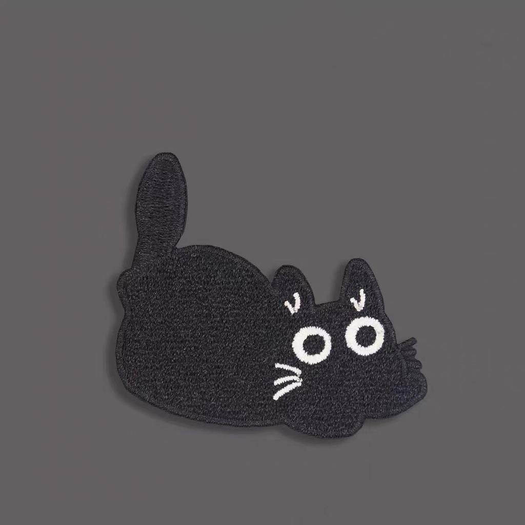 6 шт./лот Микс Черный Котенок Вышивка Нашивка Мультяшные Милые Патчи DIY Одежда Обувь Сумка Кошка Ремонт Украшение Аппликация