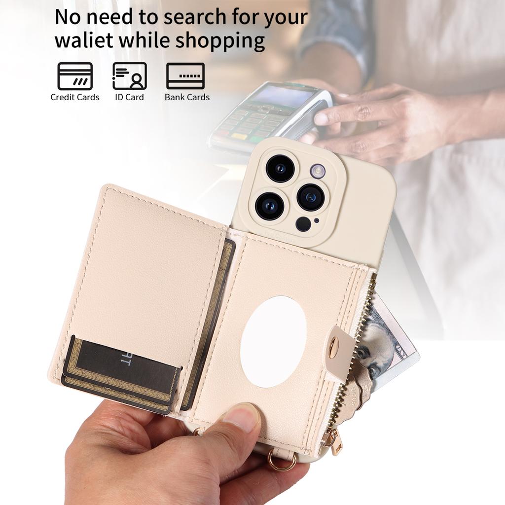 Для iPhone16 15 14 13 12 11 Pro Pro Max Plus Mini 7 8 X XS XR чехол для телефона из искусственной кожи, устойчивый к падениям, кошелек через плечо с зеркалом