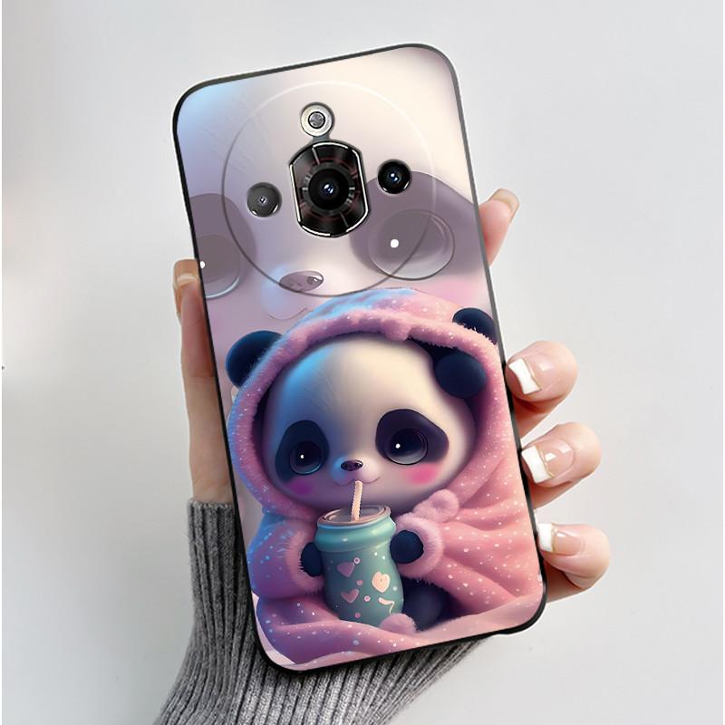 For ZTE Nubia Focus Pro 5G Case Z2351N Luxury Cute Heart Rabbit Soft TPU Silicon Matte Black Phone Casing Shockproof Back Cover