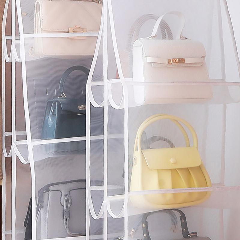 Сумка для хранения, подвесная сумка, подвесная двухсторонняя прозрачная шестислойная сумка для хранения, сумка для хранения в шкафу в спальне, пылевой мешок