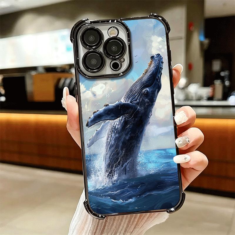 Горбатый кит Морской гигант Мягкий чехол для телефона Для iPhone 15 16 17 Air 14 Pro Max 16E Plus 13 12 Mini Покрытие Защита от падения Fundas