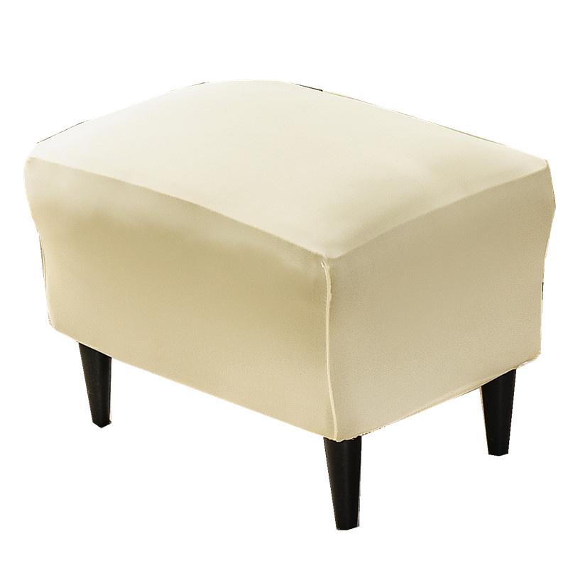 Solid Color Ottoman Covers Spandex Rectangle Stool Cover All-inclusive Footstool Furniture Protector Sofa Footrest Slipcovers