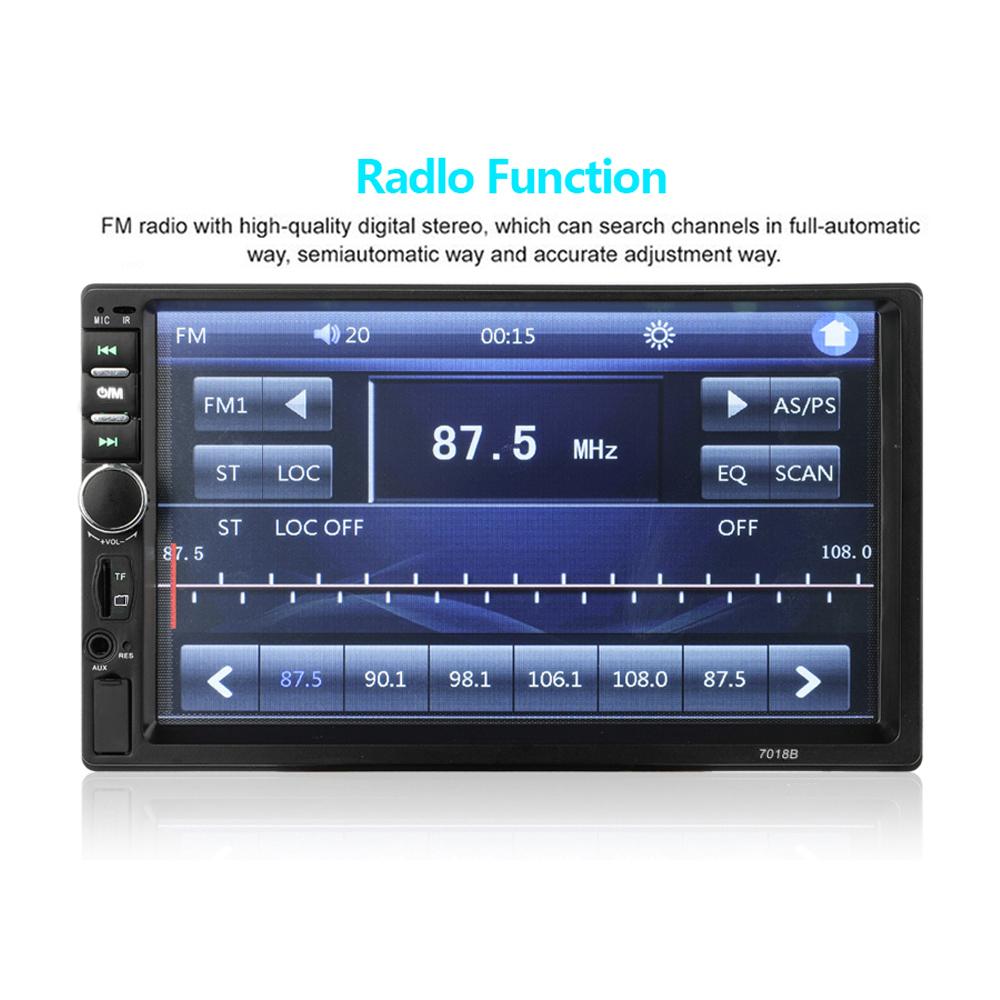 7-дюймовый автомобильный стереоресивер Double Din 2 Din Автомобильный радиоприемник Авторадио с сенсорным экраном BT MP5-плеер с
